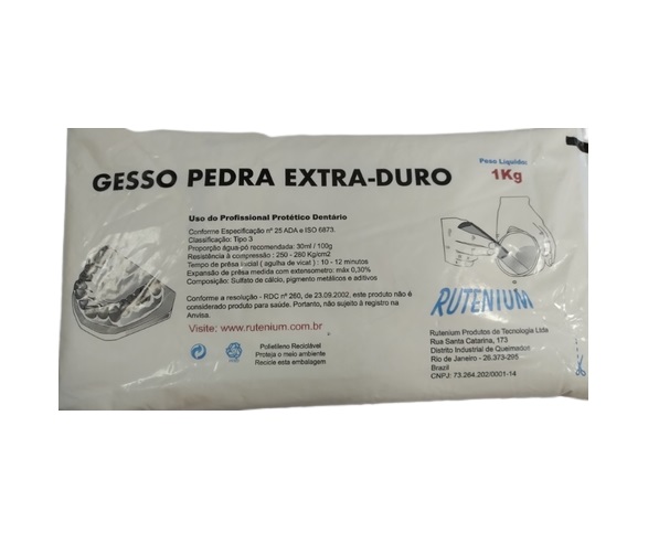 Gesso Pedra Tipo 3 Extra-Duro 1kg – Rutenium