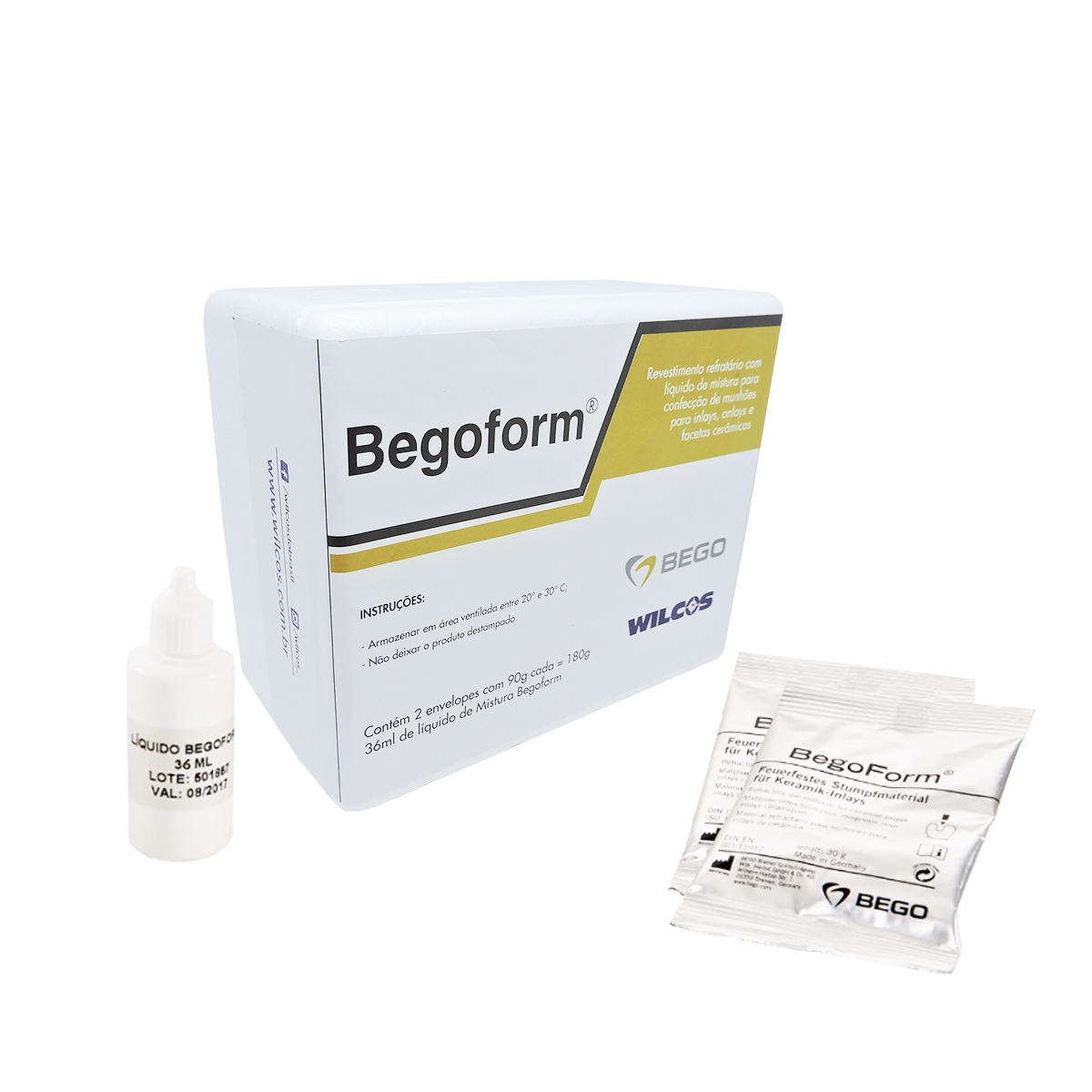 Revestimento para Ceramica Refratario Begoform 180g Po + 36ml Liquido – Wilcos